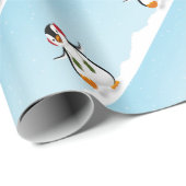 Niedlicher Winterpinguin Geschenkpapier (Rolleneckpunkt)