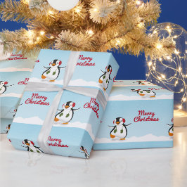 Niedlicher Winterpinguin Geschenkpapier