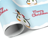 Niedlicher Winterpinguin Geschenkpapier (Rolleneckpunkt)