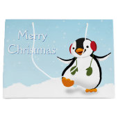 Niedlicher Winterpinguin Große Geschenktasche Geschenktüte (Vorderseite)