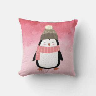 Niedlicher Winterpinguin Kissen