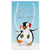 Niedlicher Winterpinguin Kleine Geschenktasche Geschenktüte (Rückseite)