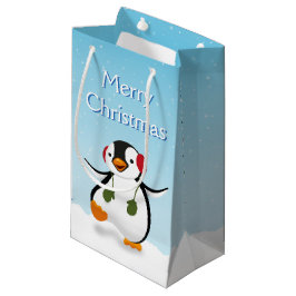 Niedlicher Winterpinguin Kleine Geschenktasche Geschenktüte