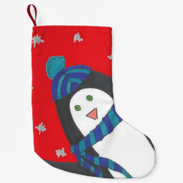 Niedlicher Winterpinguin Kleiner Strumpf Kleiner Weihnachtsstrumpf