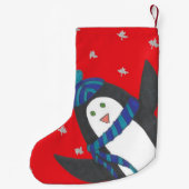 Niedlicher Winterpinguin Kleiner Strumpf Weihnachtsstrumpf (Rückseite)