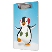 Niedlicher Winterpinguin Klemmbrett (Links)