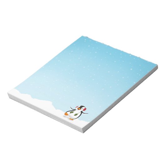 Niedlicher Winterpinguin Notizblock (Rotiert)