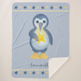 Niedlicher Winterpinguin Personalisierter Name Sherpadecke