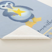 Niedlicher Winterpinguin Personalisierter Name Sherpadecke (3/4)