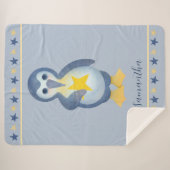 Niedlicher Winterpinguin Personalisierter Name Sherpadecke (Vorderseite (Horizontal))