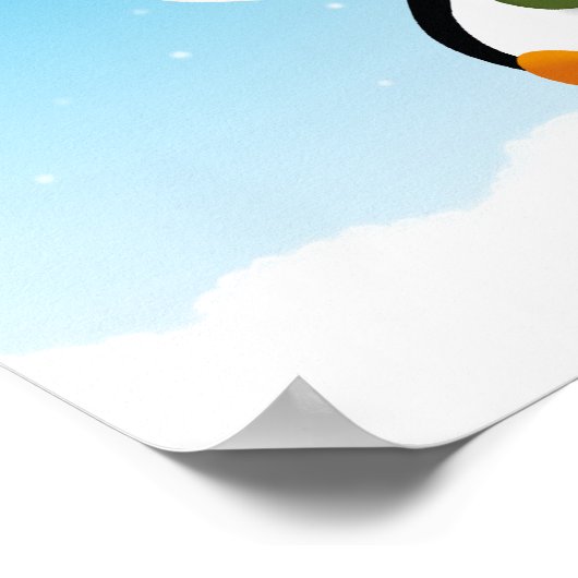 Niedlicher Winterpinguin Poster (Ecke)