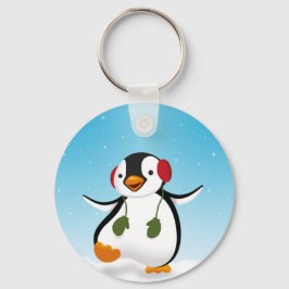 Niedlicher Winterpinguin Schlüsselanhänger