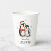 Niedlicher Winterpinguin Weihnachtsdusche Pappbecher (Vorderseite)