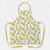 Niedlicher Winterpinguin Weihnachtsgold Schürze (Vorderseite)