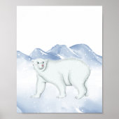 Niedlicher Winterpolarbär Arktis Kinderzimmer Wand Poster (Vorne)