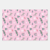 Niedlicher Winterschnee in hellrosa und weiß Geschenkpapier Set (Vorderseite 2)