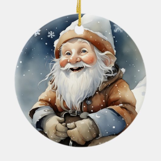 Niedlicher Winterschnee Keramik Ornament (Hinten)
