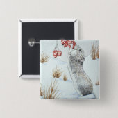 Niedlicher Winterschneebad Button (Vorne & Hinten)