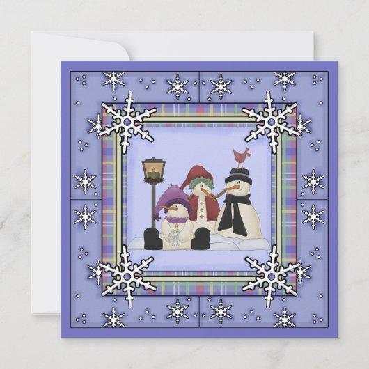 Niedlicher Winterschneemann Einladung zum Geburtst (Vorderseite)