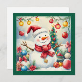 Niedlicher Winterschneemann Frohe Weihnachten Non- (Vorne/Hinten)