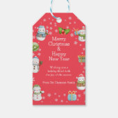 Niedlicher Winterschneemann-Geschenktag Geschenkanhänger (Vorderseite)