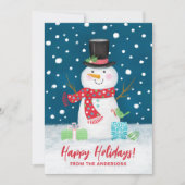 Niedlicher Winterschneemann Weihnachtskarte Feiertagskarte (Vorderseite)