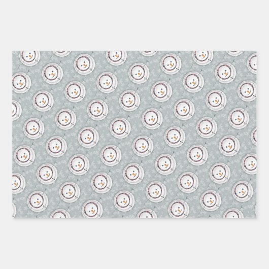 Niedlicher Winterschneemann - Wintersport Geschenkpapier Set (Vorderseite 3)