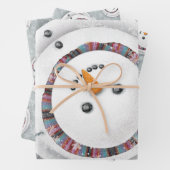 Niedlicher Winterschneemann - Wintersport Geschenkpapier Set (Beispiel)