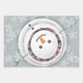 Niedlicher Winterschneemann - Wintersport Geschenkpapier Set (Vorderseite)