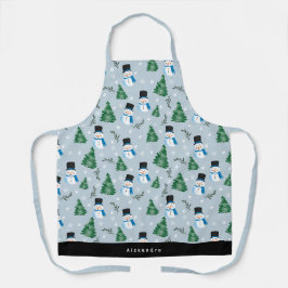 Niedlicher Winterschneepatter Individuelle Name Schürze