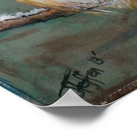 Niedlicher Winterschwarzer Chickadee | Poster (Ecke)