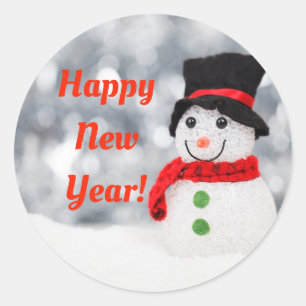 Niedlicher Wintersnowman-frohe Weihnacht-Aufkleber Runder Aufkleber