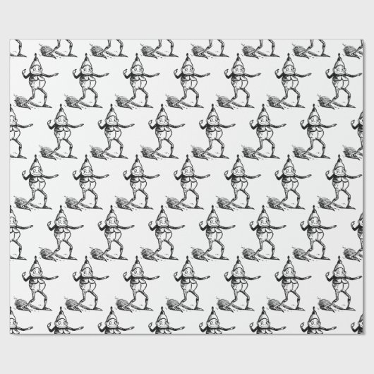 Niedlicher Winterurlaub Elf Thunder_Cove Geschenkpapier (Flach)