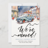 Niedlicher Winterurlaub Neue Adresse Farbe Wasser Ankündigung (Vorderseite)