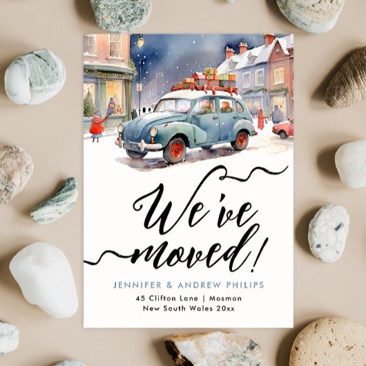 Niedlicher Winterurlaub Neue Adresse Farbe Wasser Ankündigung