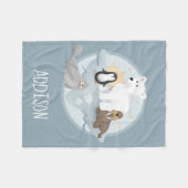 Niedlicher Winterurlaub Polarbär und Pinguin Kinde Fleecedecke (Vorderseite (Horizontal))