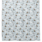 Niedlicher Winterurlaub Polarbär Weihnachten Duschvorhang (Vorderseite)