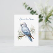 Niedlicher Wintervogel fügt Text hinzu Postkarte (Stehend Vorderseite)