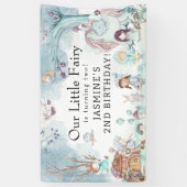 Niedlicher Winterwald Weihnachtsmädchen Geburtstag Banner (Vertikal)