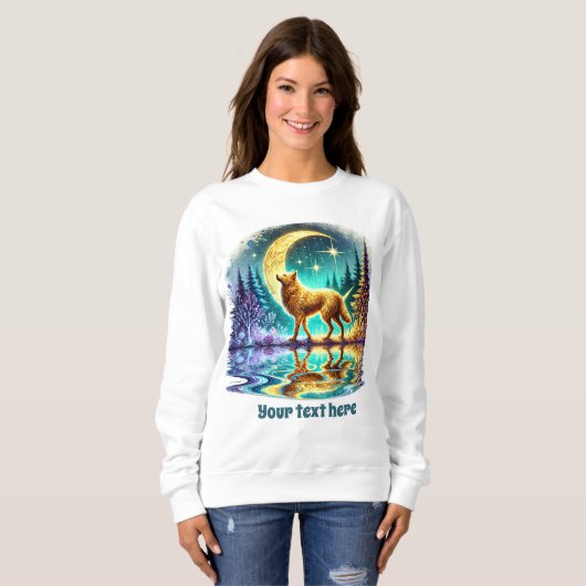 Niedlicher Winterwolf anpassbar Sweatshirt (Vorne ganz)