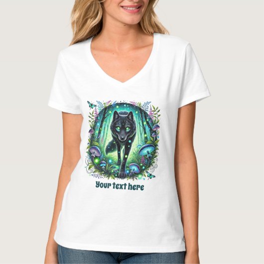Niedlicher Winterwolf anpassbar T-Shirt (Vorderseite)