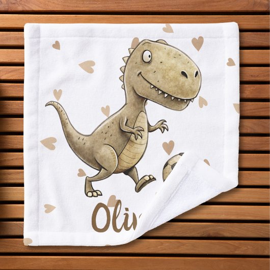 Niedlicher, winziger Trex Personalisiert Fußball s Waschlappen