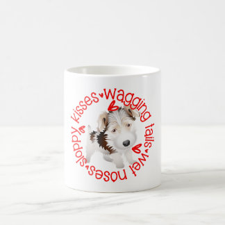 Niedlicher Wire Fox Terrier Hund, schlampige Küsse Kaffeetasse