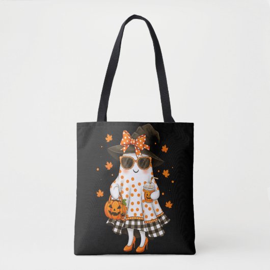 Niedlicher Witchy Ghost Women's Halloween-T - Shir Tasche (Vorderseite)