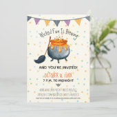 Niedlicher Witz ist Halloween-Party brauen Einladung (Stehend Vorderseite)