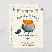 Niedlicher Witz ist Halloween-Party brauen Postkarte (Vorne/Hinten)