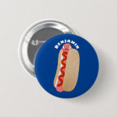 Niedlicher Witzhund Weiner Cartoon Button (Vorne & Hinten)
