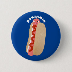 Niedlicher Witzhund Weiner Cartoon Button