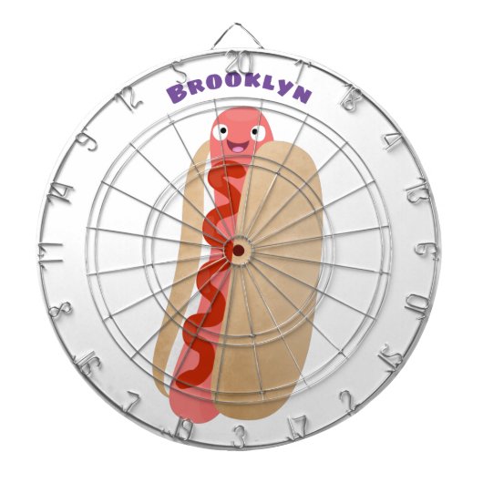 Niedlicher Witzhund Weiner Cartoon Dartscheibe (vorne)