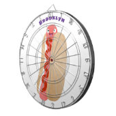 Niedlicher Witzhund Weiner Cartoon Dartscheibe (Vorderseite rechts)